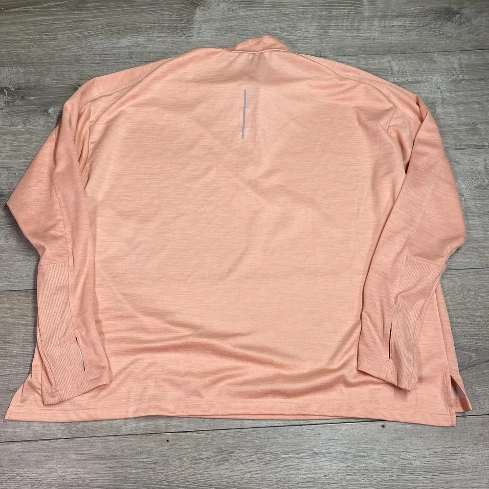 Nike Dri-FIT Running Shirt Mens Medium Pink 1/4 Zip‎ Pullover Long Sleeve Top
